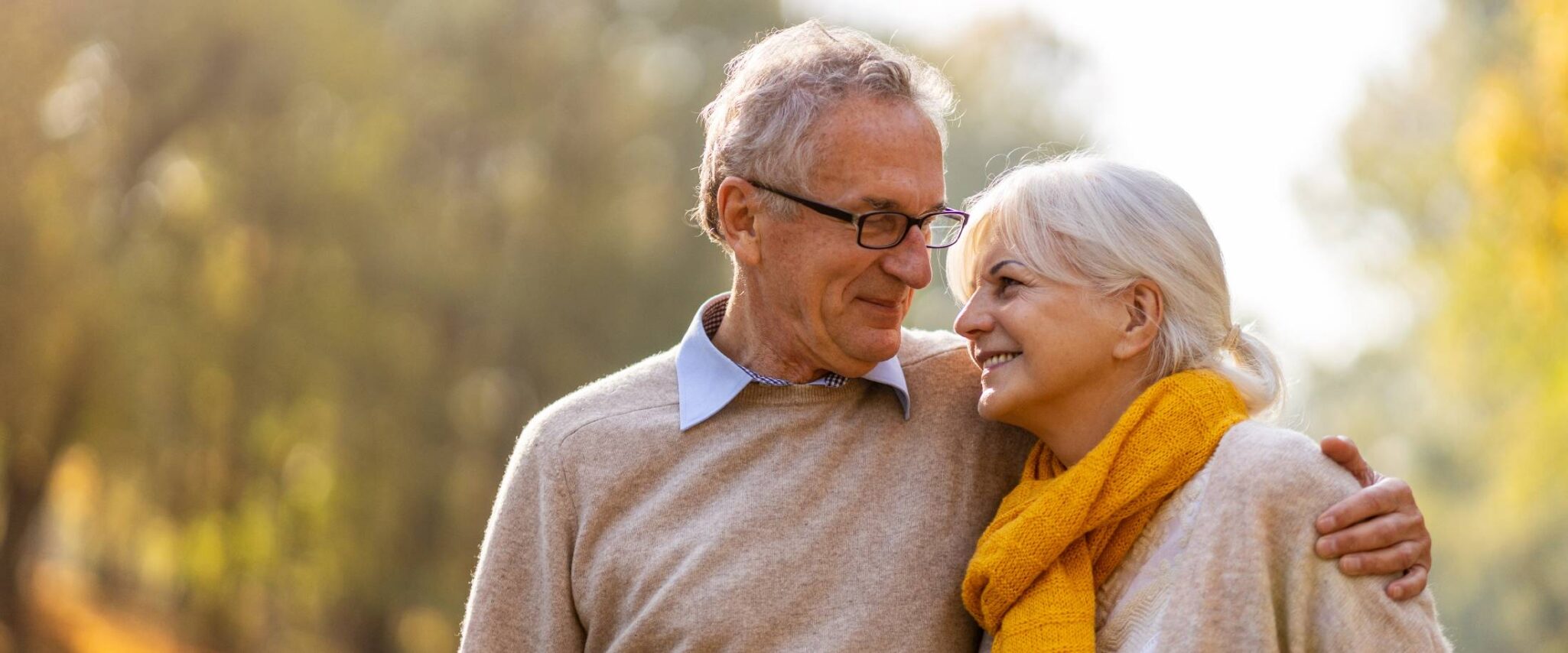 happy senior couple outdoors