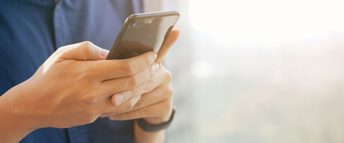 A man holding a smartphone