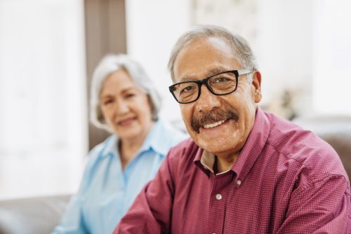Happiness in golden age - Latino seniors living joyful life after year 65.
